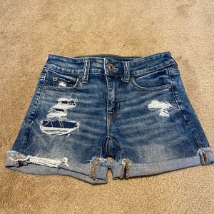 Dark wash jean shorts